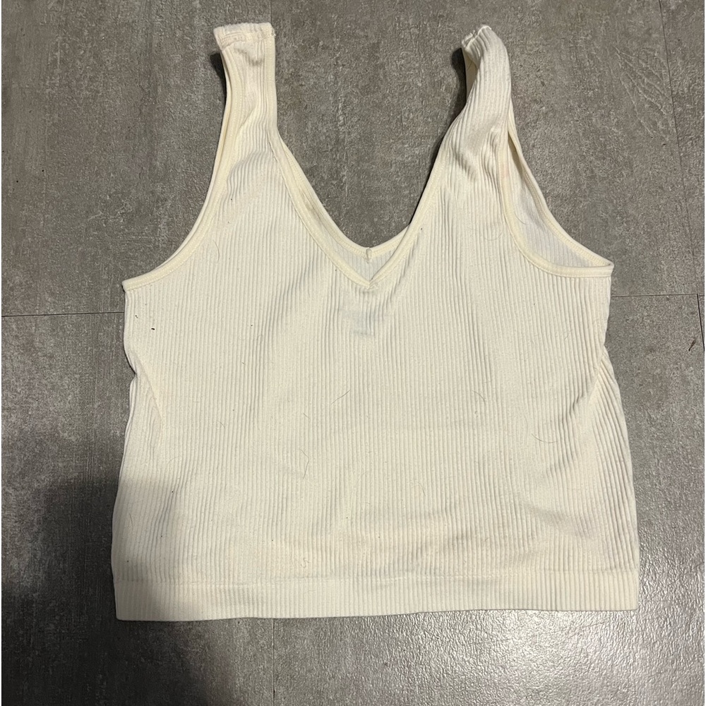 White Crop Tank Top